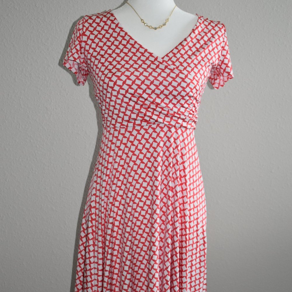 SOLGEE FAUX-WRAP FLATTERING DRESS SZ MEDIUM
